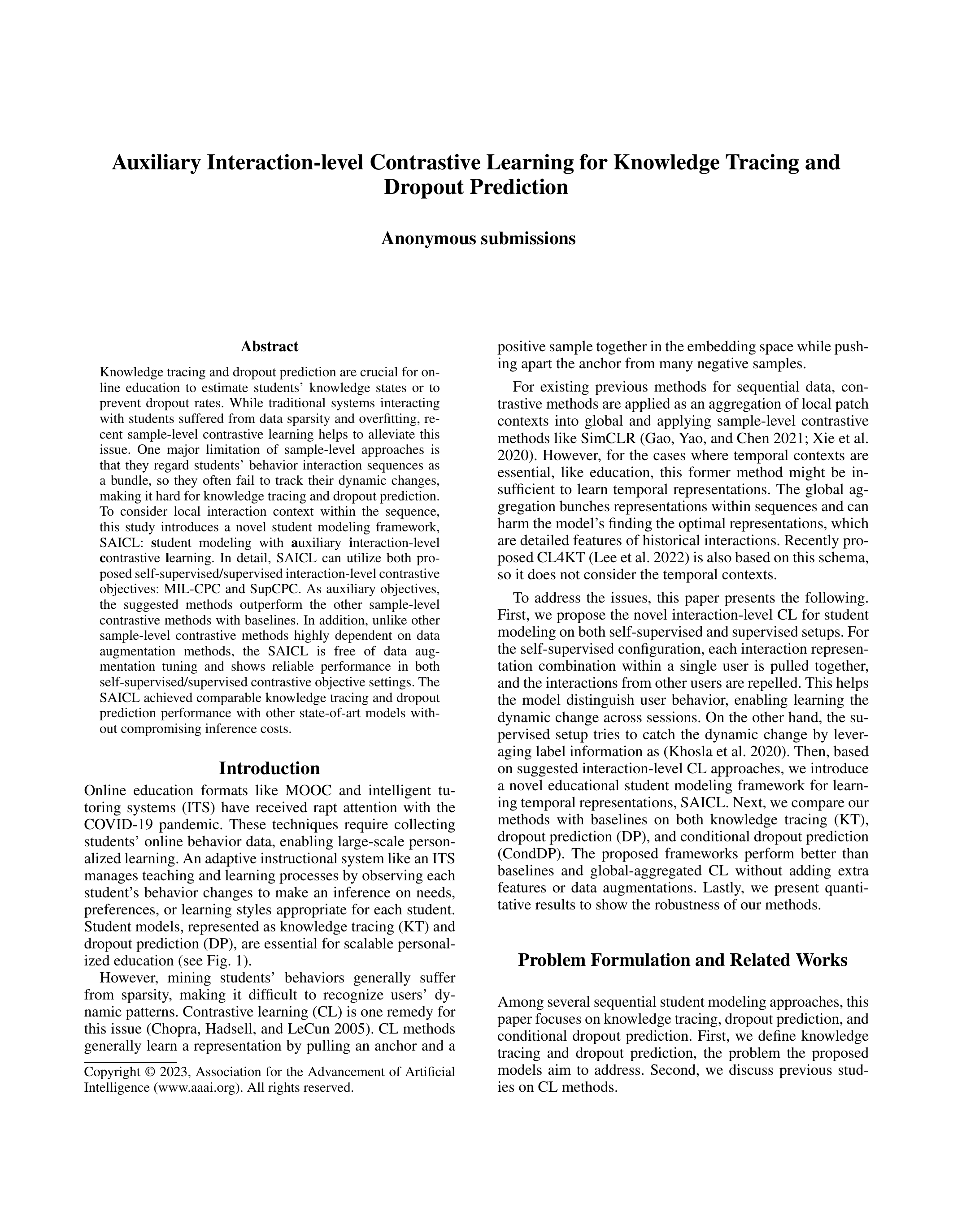 SAICL Paper: Auxiliary Interaction-level Contrastive Learning