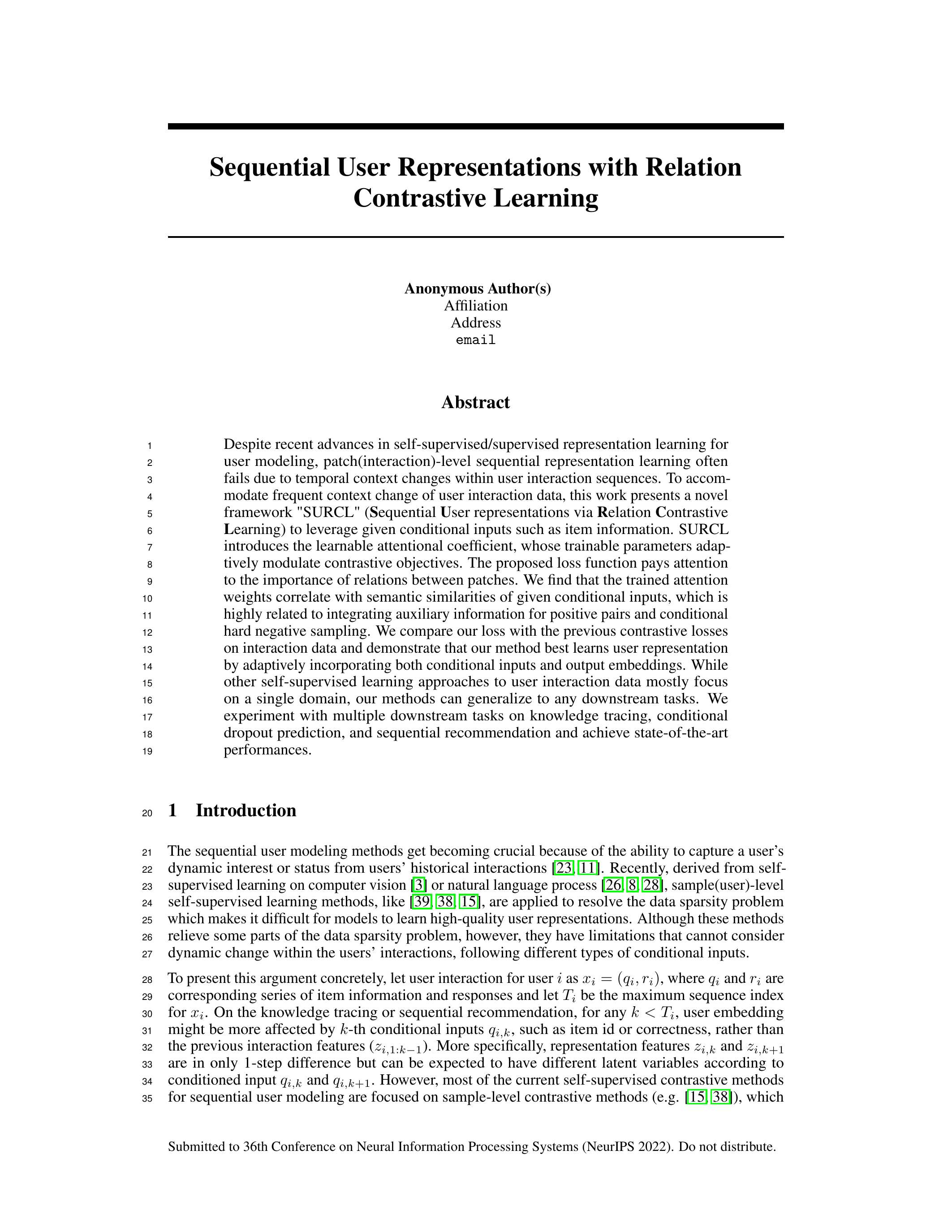 SURCL Paper: Relation Contrastive Learning